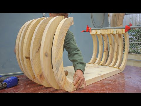 Curved Handmade Woodworking With Amazing Creative Design // How To Create A Table Full Of Novelty
