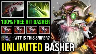 100% MAX RANGE BASHER Unlimited Knockback Ministun Late Game Carry Sniper Dota 2