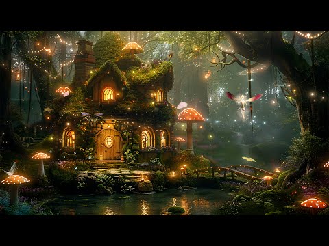 Mystical Fairy Green Moss Cottage 🍀 Magical Forest Music & Ambience | Relaxes, Sleep Well, Studying