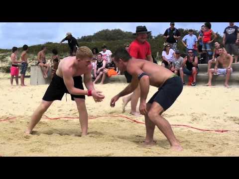 Oceania Beach Wrestling, Maroubra Beach, Sydney NSW.  Jayden Lawrence vs ...