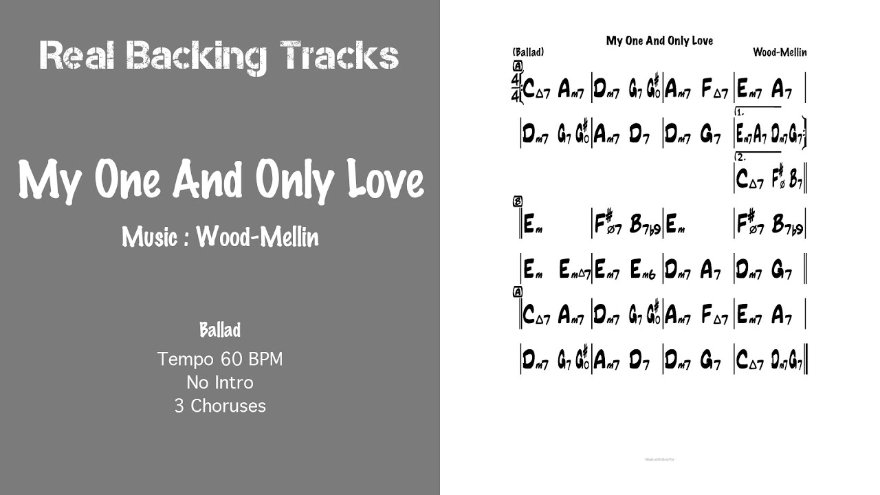 My One And Only Love - Real Jazz Backing Track - Play Along