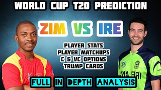 zim vs ire Dream11 Team| zim vs ire Dream11 Prediction | ire vs zim Dream11 prediction in tamil