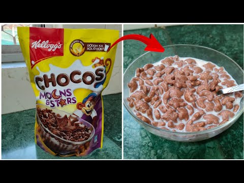 Kellogg's Chocos Moon & Star l Review and recipe in Hindi l Kellogg's Chocos review