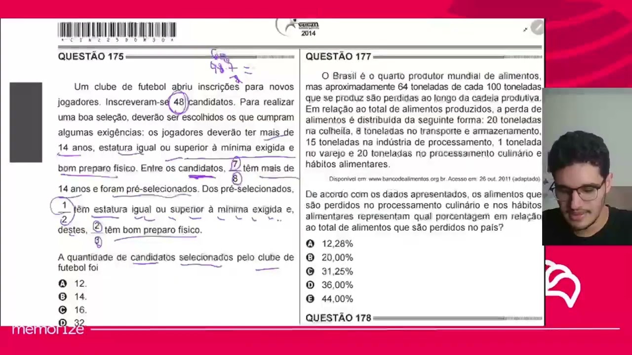 Resolução em Vídeo — Questão 175 ENEM 2014 PPL