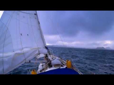 On passage sailing from Mayreau to Bequia in squally weather
