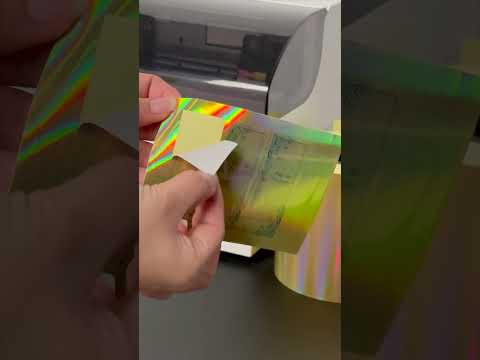 Label with Holographic Strip