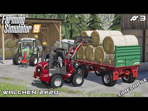 Spreading manure & stacking bales | Animals on Walchen | Farming Simulator 19 | Episode 3