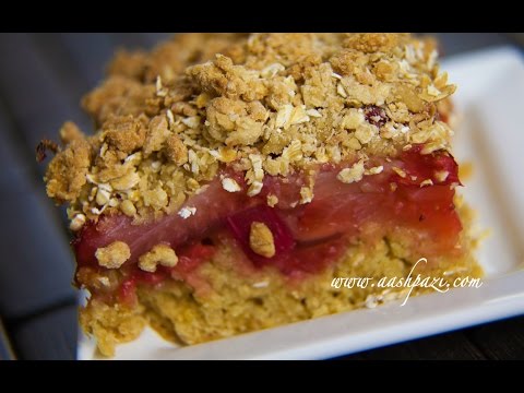 Rhubarb Strawberry Bar (Cookie) Recipe 4K