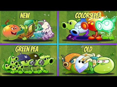 4 Team NEW | GREEN PEA | COLORS PEA | OLD Battlez - Who Will Win? - PvZ 2 Team Plants vs Team Plants