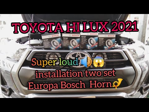 2021 Toyota Hilux/how to install two set Europa Bosch Horn/tutorial Bosch relay connection