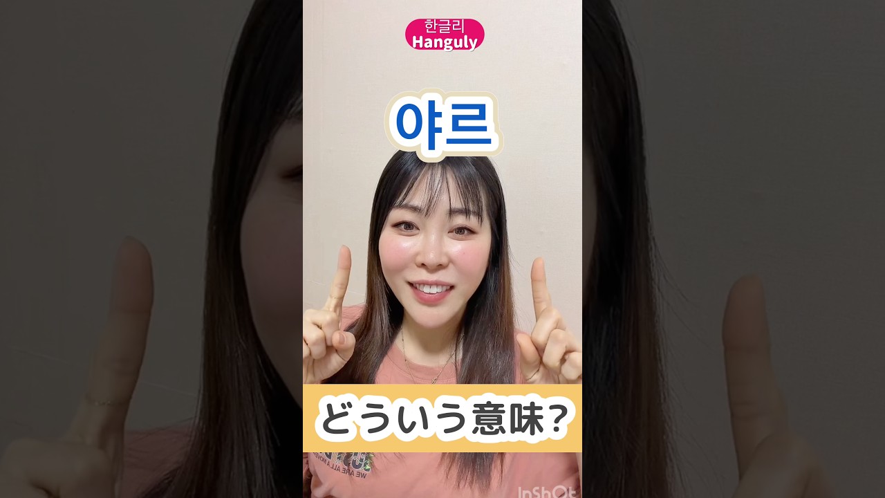 韓国🇰🇷人が使う「야르 やる」どういう意味？