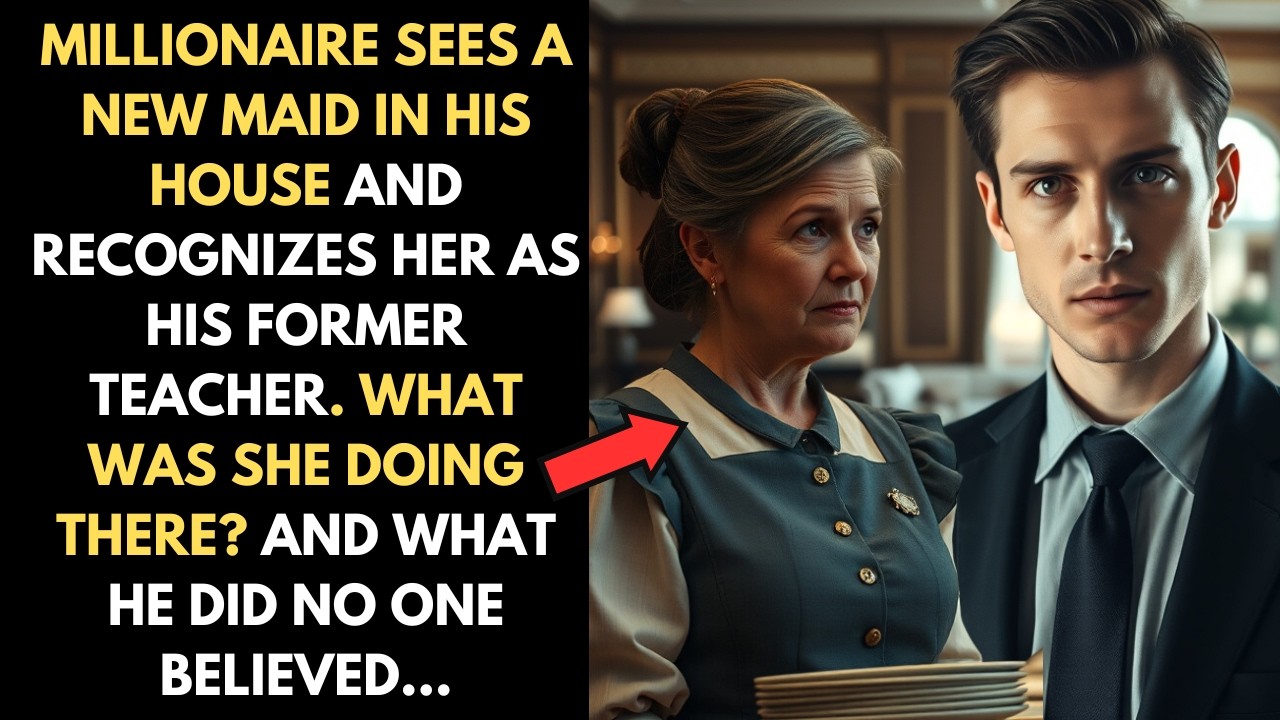 MILLIONAIRE SEES A NEW MAID IN HIS HOUSE AND RECOGNIZES HER AS HIS FORMER TEACHER... WHAT HE DID ...