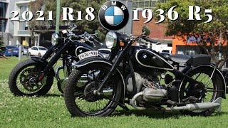 SUPER RARE BMW R5 500cc 1936 comparrison with a BMW R18 1800cc 2021