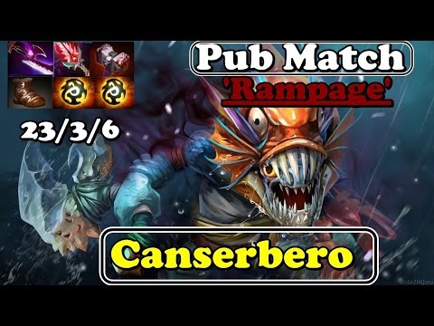 Dota 2 - Canserbero - Plays Slark  - Pub Match Rampage - Gameplay- 6.87 Patch