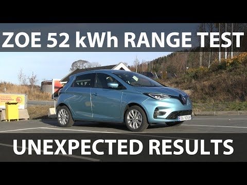  Renault Zoe ZE50 52 kWh (2019) range test video