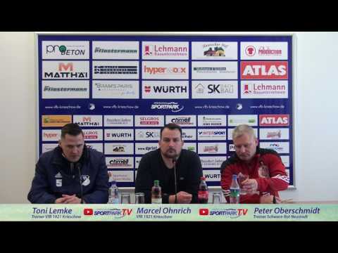 Pressekonferenz nach dem Spiel VfB 1921 Krieschow vs. Schwarz-Rot Neustadt