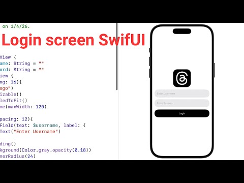 SwiftUI Tutorial: Design Threads Login Screen (iOS App UI)