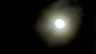 Paranormal Night Sky:  Demonic Alien Cloud-Like Entities Swirl Around a Strangely Bright Moon