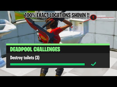 Destroy Toilets | Fortnite Deadpool Challenges