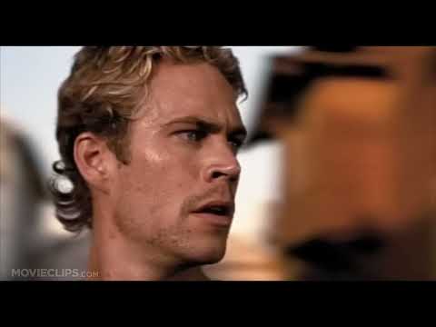 2001 trailer thumbnail: Dom and Brian beside neon-lit street racers, engines revving before the first quarter-mile