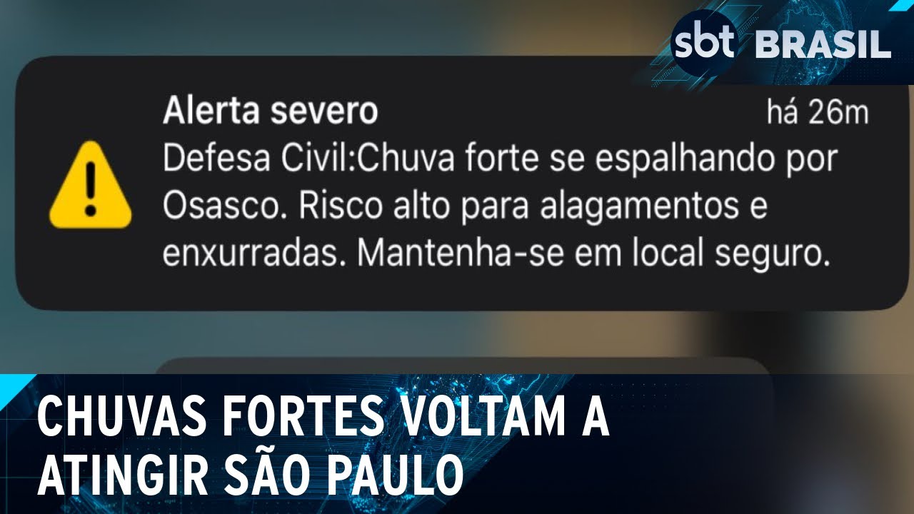 Chuva forte atinge SP e Defesa Civil envia alerta severo para alagamentos | SBT Brasil (06/02/25)