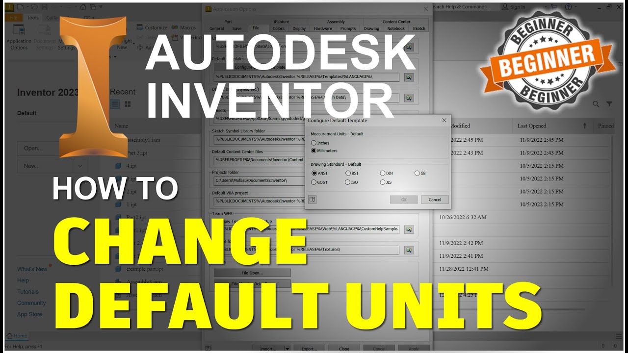 Inventor How To Change Default Units Tutorial