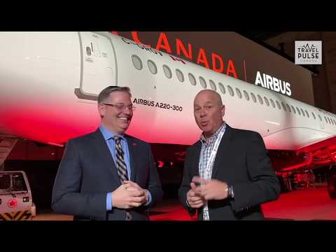 John Kirk Travel Expert w/ Craig Landry Air Canada Executive Vice President inside #Airbus 220-300