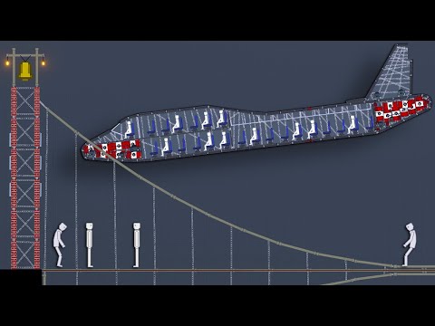 Crashing a Plane Full of Ragdolls Into a Bridge in People Playground Mod Update Gameplay