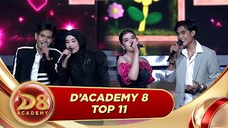 Valen, Zahra, dan Eby DA7 Tampil Bersama Bawakan Lagu “Terkesan” di Dangdut Academy 8 Top 11