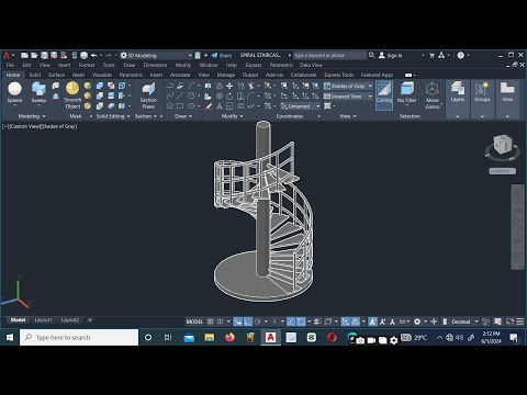Spiral Staircase Design in AutoCAD (Step-by-Step)  #EngineeringDesign