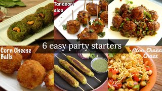 6 easy starters for new year party | Party appetizer / snack ideas | Easy and quick party recipes