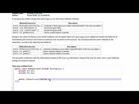Java Practice It Exercise 9 9 Minmaxaccount Classes Implementing Inheritance Instance Method