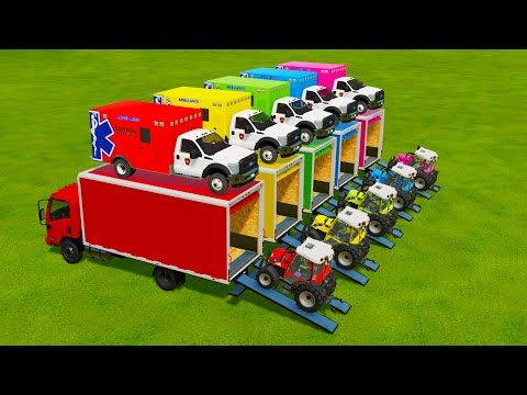 TRANSPORTING CARROTS, AMBULANCE, RIGITRAC TRACTORS WITH ISUZU TRUCKS - Farming Simulator 22