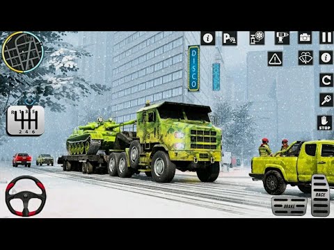 US Army Truck Transporter Driving 3D Cargo Vehicle Aroplane Simulator 2024 Android Gameplay #3