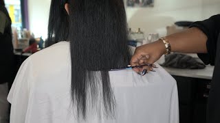 Half of her hair had to GO!