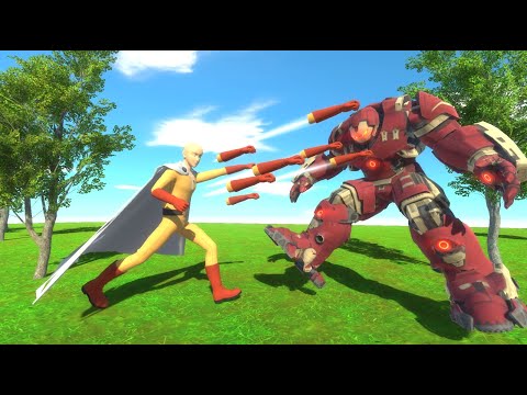 ONE PUNCH MEN SAITAMA vs HULKBUSTER - Animal Revolt Battle Simulator