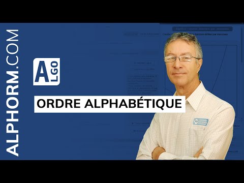 L ordre alphabétique sous Algobox Vidéo Tuto