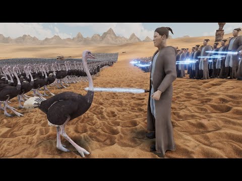 OSTRICH VS STAR WARS JEDIES -  ULTIMATE EPIC BATTLE SIMULATOR 2 - UEBS