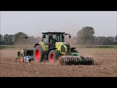 Claas Arion 620 mit Mixed Kombi bei der Aussaat.