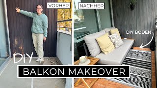 DIY Balkon Makeover | Unser 70er Jahre Balkon wird schön | Holzboden selber bauen und dekorieren