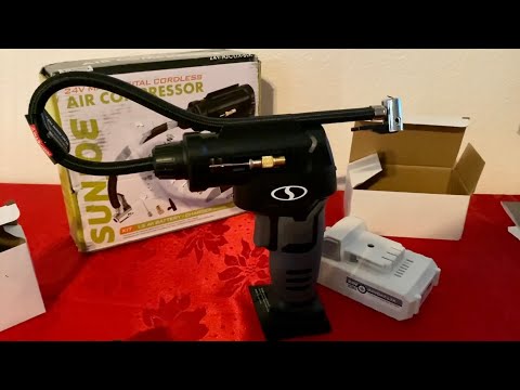 Sun Joe Cordless Portable Air Compressor Kit Unboxing and Review.  Is it worth the money ?