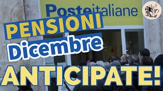 Pagamento Pensione di Dicembre 2020 Anticipato