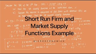 Short Run Firm and Market Supply Functions Example