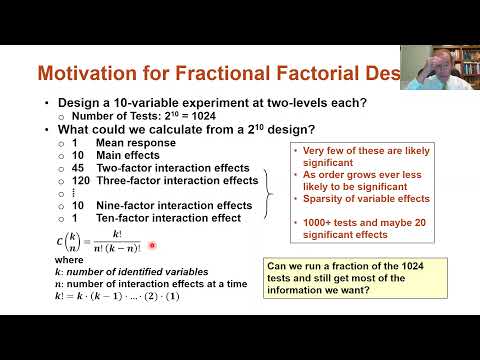 CMI Webinar: Design of Experiments: Fractional Factorial Designs