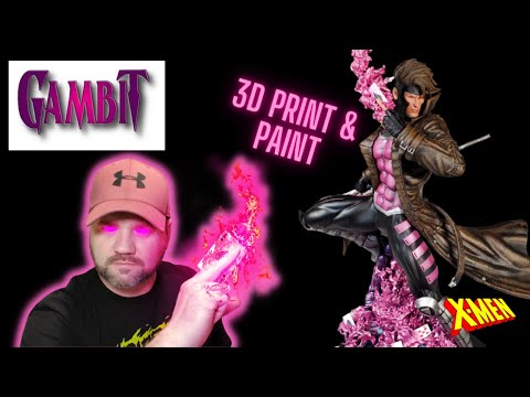 GAMBIT from XMEN 3D Printed and painted comic statue