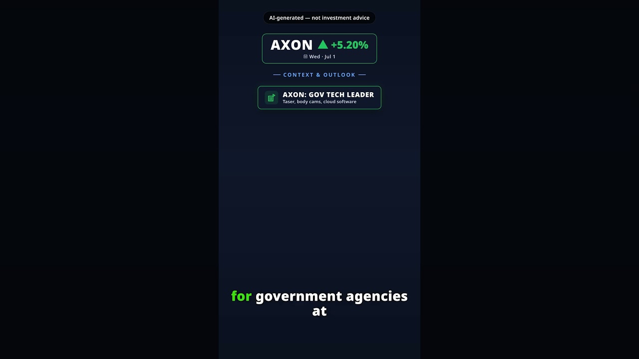 Why Is Axon Enterprise Stock Spiking Today? AXON +5.20% (Jul 1) — Federal Agency Expansion