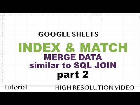 Google Sheets INDEX MATCH Part 1