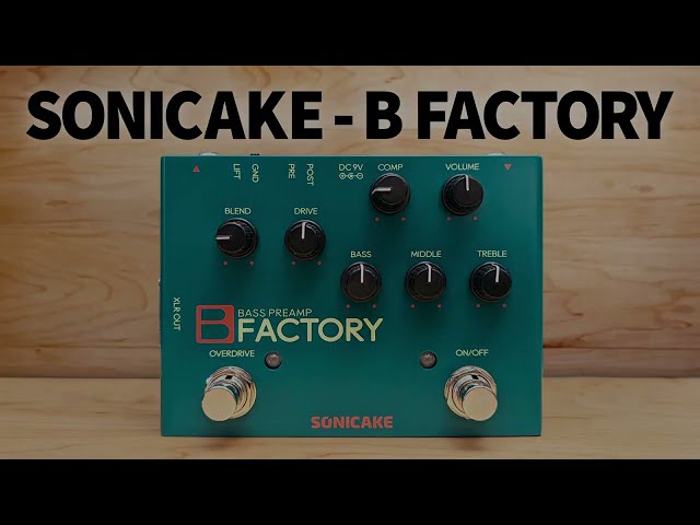 Vídeo relacionado con SONICAKE Pedal de bajo con Overdrive Preamplificador analógico Pedal de efectos de compresión EQ de 3 bandas Salida XLR B Factory
