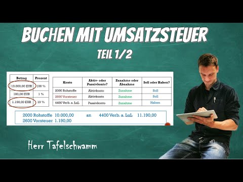 Buchen mit Vorsteuer und Umsatzsteuer - Einfach erklärt mit T-Konten und Buchungssätzen