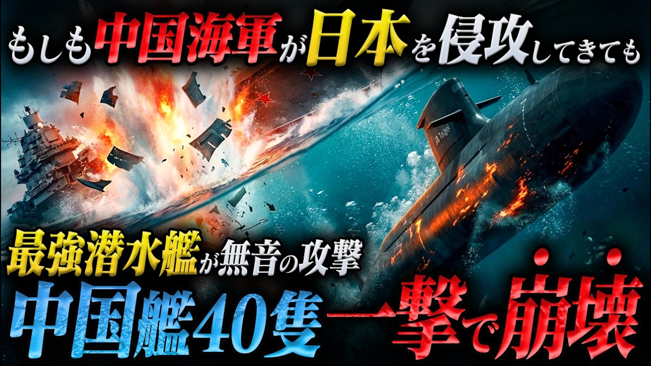 【世界最強 日本の潜水艦】もしも中国が日本に侵攻してきても潜水艦「たいげい」が迎え撃ったら？無音の魚雷一撃で中国艦隊40隻は一瞬で後悔することに…【AIシミュレーションドラマ】
